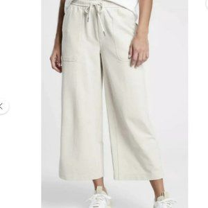 NWOT Athleta Farallon Heathered Wide Leg Crop in Oatmeal Heather - Size 2